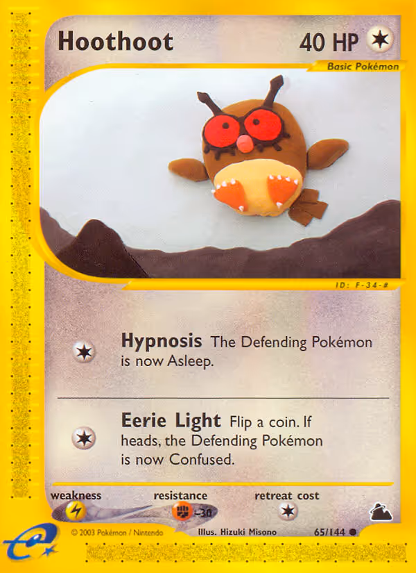Hoothoot 65/144 Pokemon card
