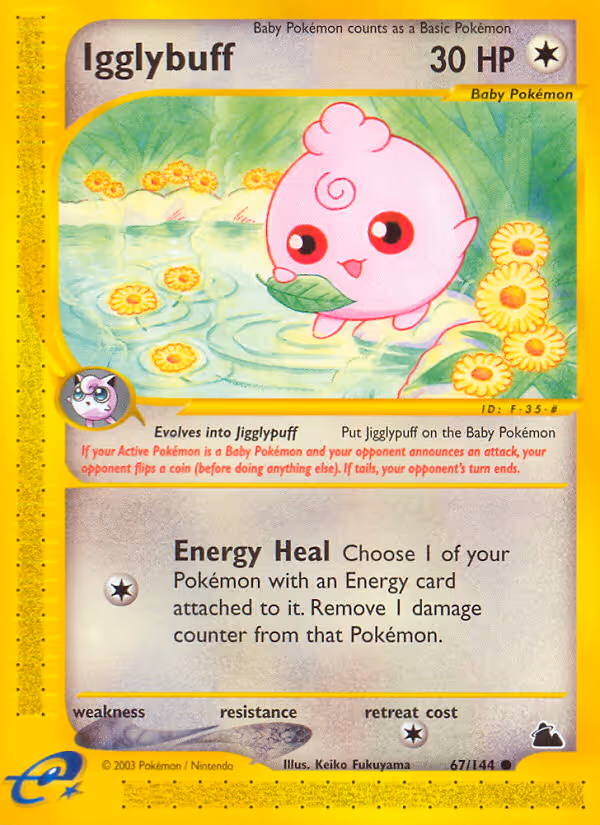 Igglybuff 67/144 Pokemon card