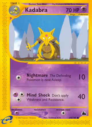 Kadabra 69/144 Pokemon card