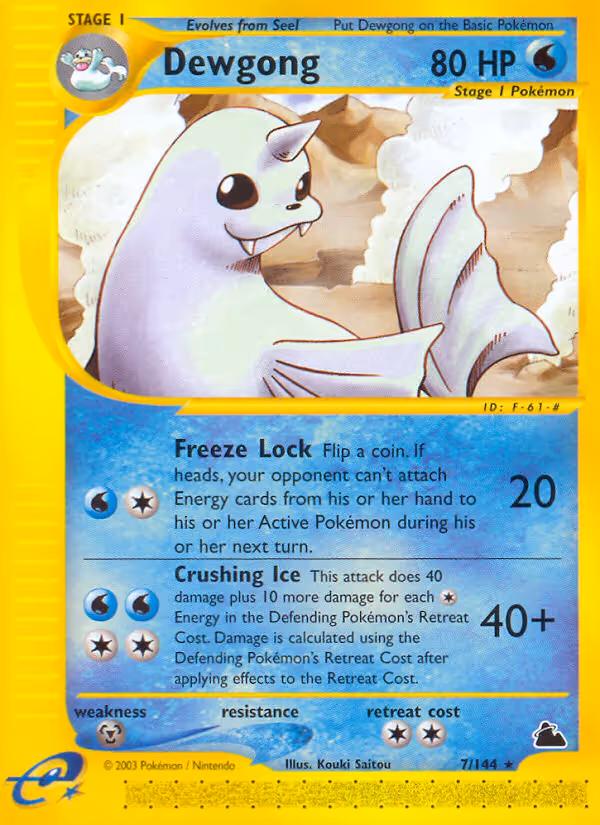 Dewgong 7/144 Pokemon card