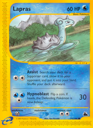 Lapras 71/144 Pokemon card