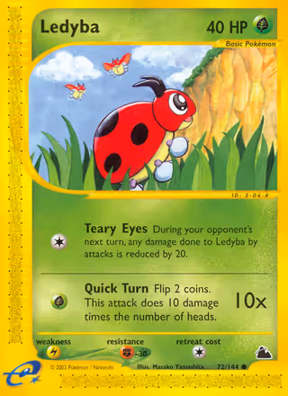 Ledyba 72/144 Pokemon card
