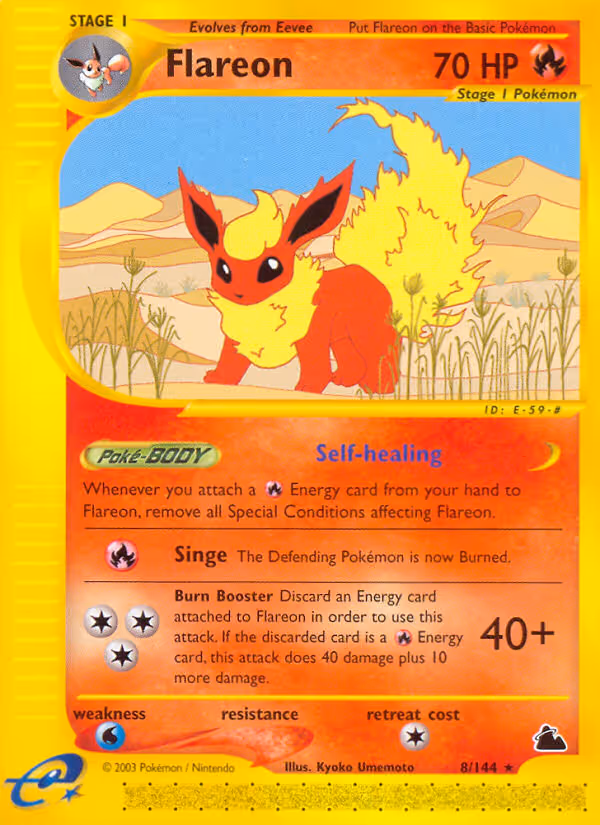 Flareon 8/144 Pokemon card