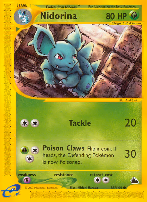 Nidorina 83/144 Pokemon card