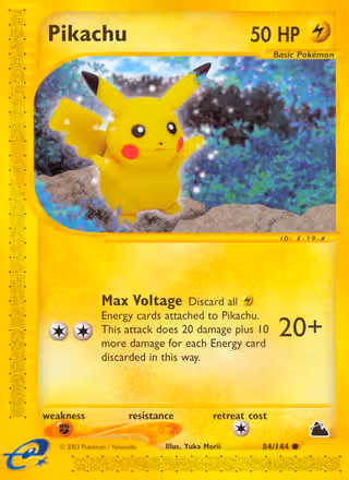 Pikachu 84/144 Pokemon card