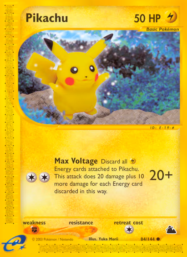 Pikachu 84/144 Pokemon card