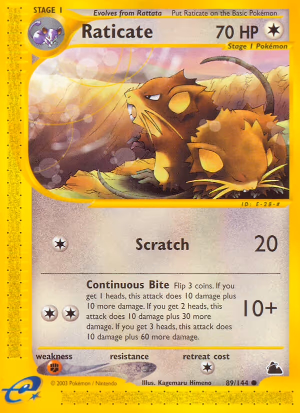 Raticate 89/144 Pokemon card
