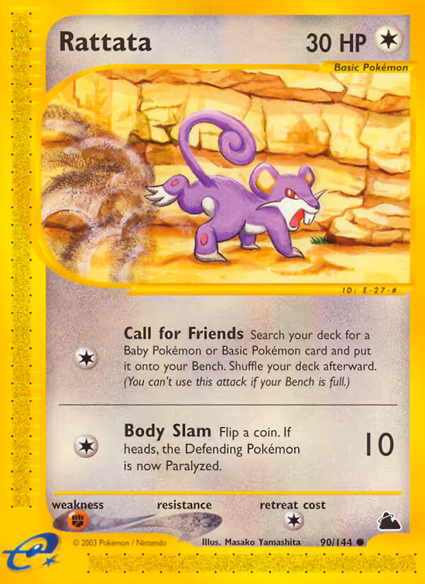 Rattata 90/144 Pokemon card