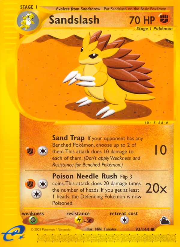 Sandslash 93/144 Pokemon card