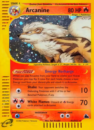 Arcanine H02 Pokemon card