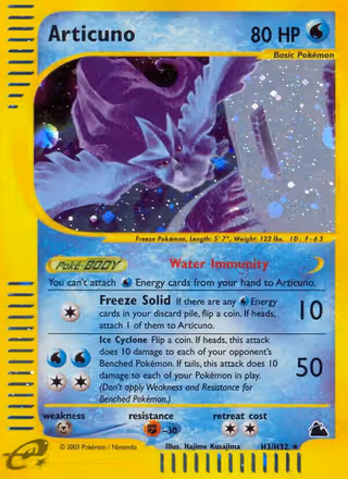 Articuno H03 Pokemon card