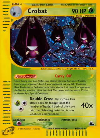 Crobat H05 Pokemon card