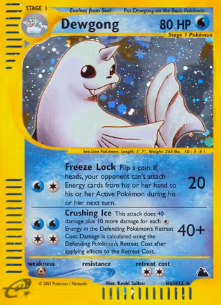 Dewgong H06 Pokemon card