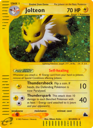 Jolteon H12 Pokemon card