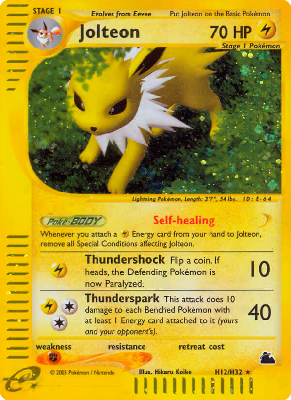 Jolteon H12 Pokemon card