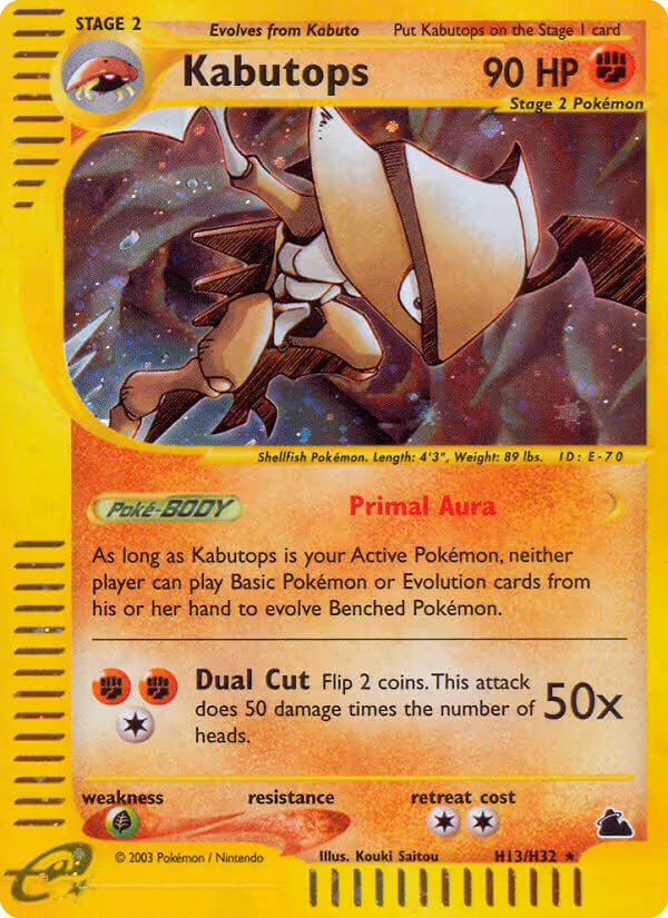 Kabutops H13 Pokemon card