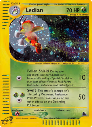 Ledian H14 Pokemon card