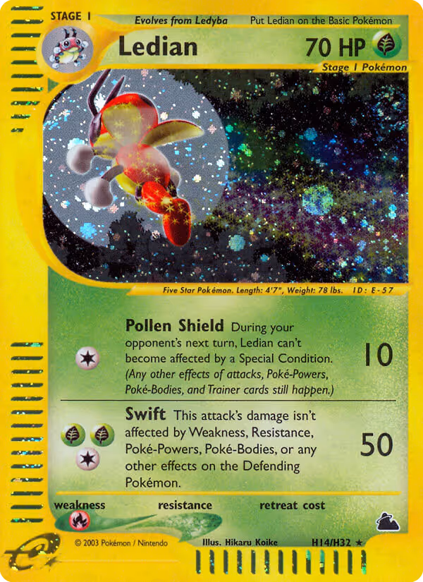 Ledian H14 Pokemon card
