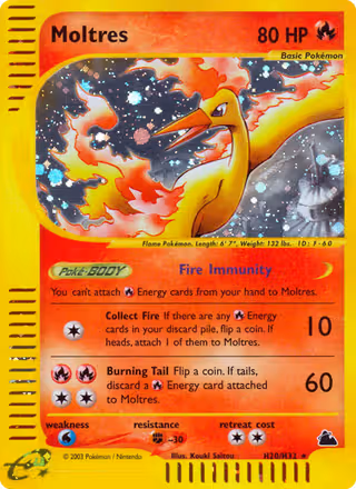 Moltres H20 Pokemon card