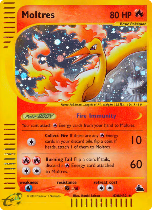 Moltres H20 Pokemon card