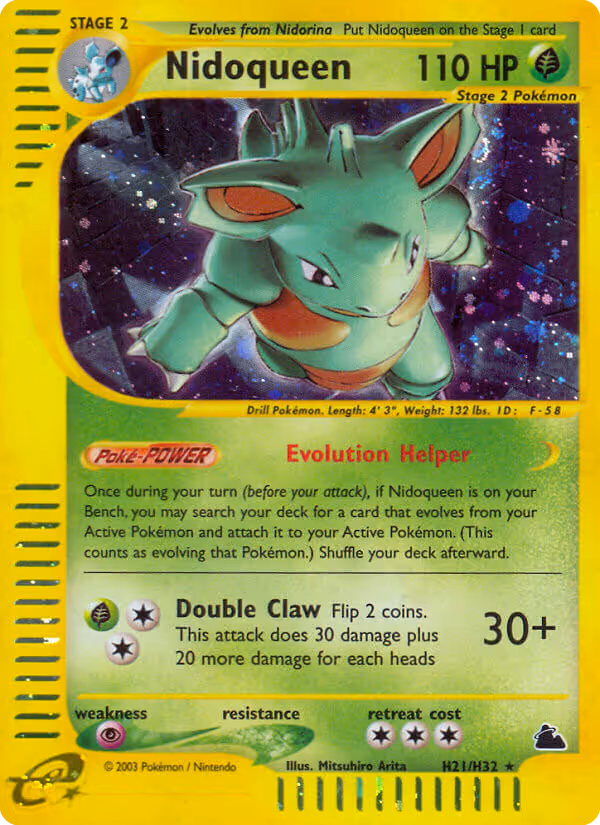 Nidoqueen H21 Pokemon card
