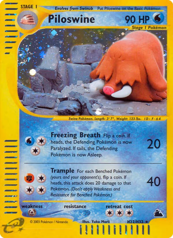 Piloswine H22 Pokemon card