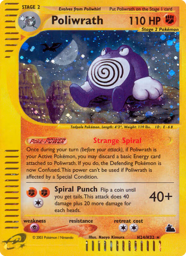 Poliwrath H24 Pokemon card