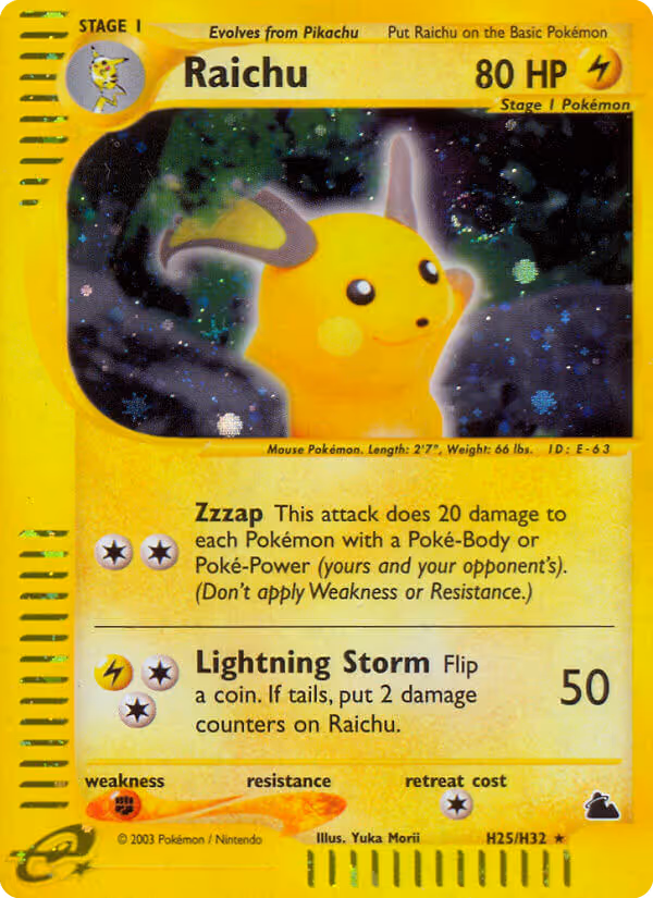 Raichu H25 Pokemon card