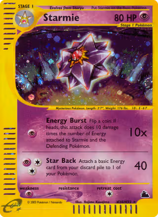 Starmie H28 Pokemon card