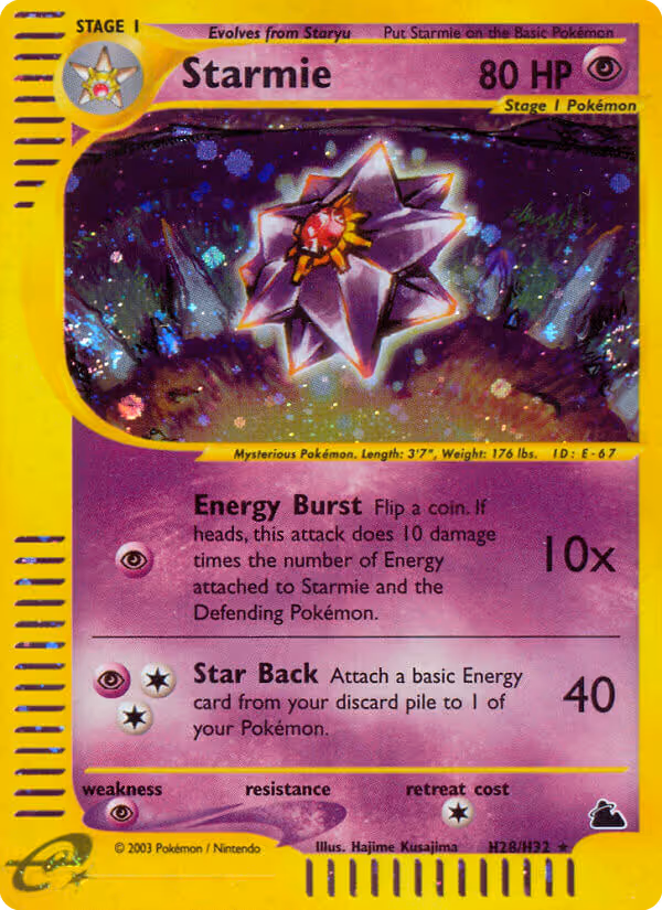 Starmie H28 Pokemon card