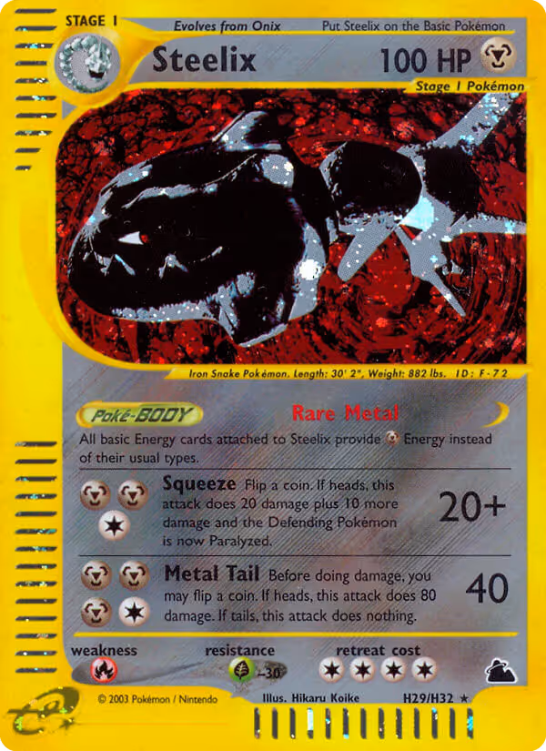 Steelix H29 Pokemon card