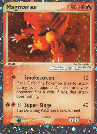 Magmar ex 100/109 Pokemon card