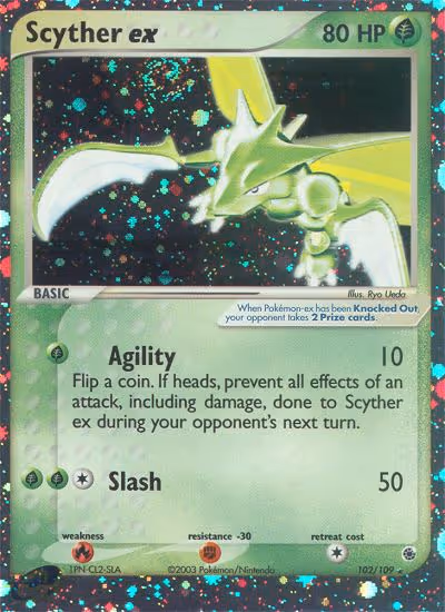 Scyther ex 102/109 Pokemon card