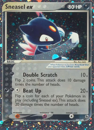Sneasel ex 103/109 Pokemon card