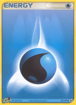 Water Energy 106/109 Pokemon card