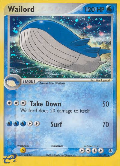 Wailord 14/109 Pokemon card