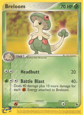 Breloom 16/109 Pokemon card