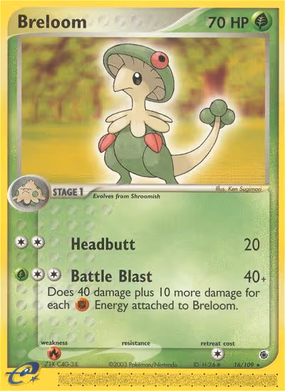 Breloom 16/109 Pokemon card