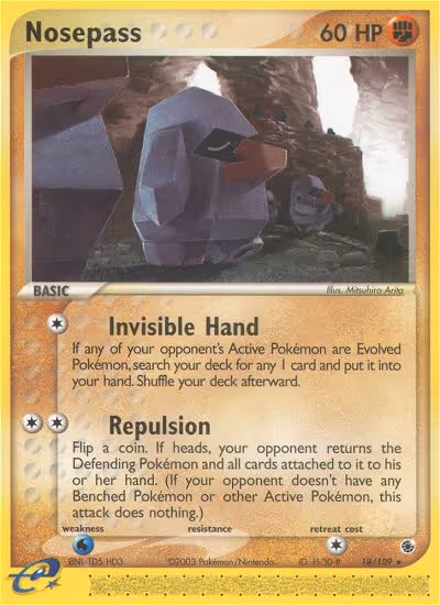 Nosepass 18/109 Pokemon card
