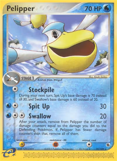 Pelipper 19/109 Pokemon card