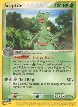 Sceptile 20/109 Pokemon card