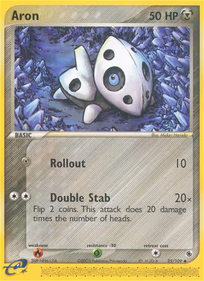 Aron 25/109 Pokemon card