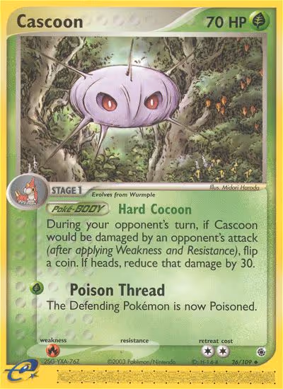 Cascoon 26/109 Pokemon card