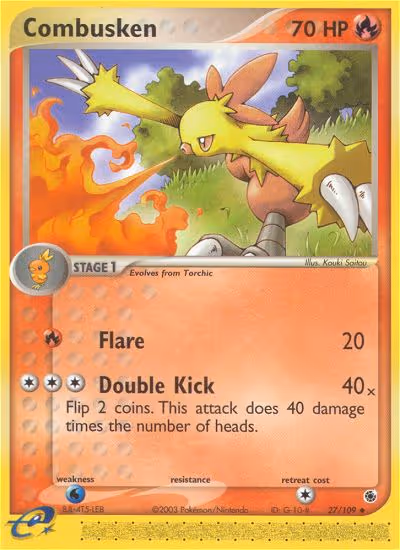 Combusken 27/109 Pokemon card