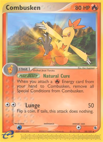 Combusken 28/109 Pokemon card