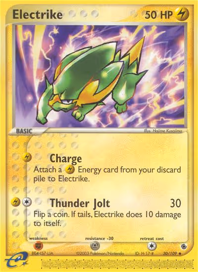 Electrike 30/109 Pokemon card