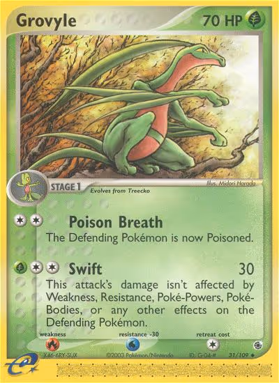 Grovyle 31/109 Pokemon card