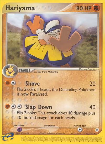 Hariyama 33/109 Pokemon card