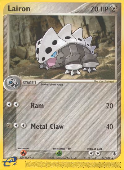 Lairon 36/109 Pokemon card