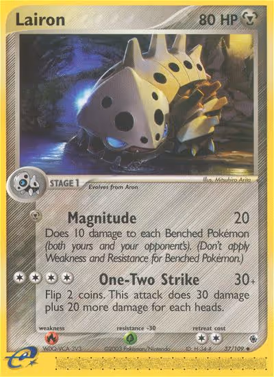 Lairon 37/109 Pokemon card